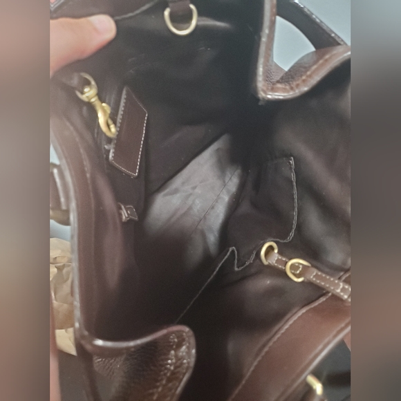 Coach Hamptons Brown Pebbled Leather Tote - Picture 8 of 9